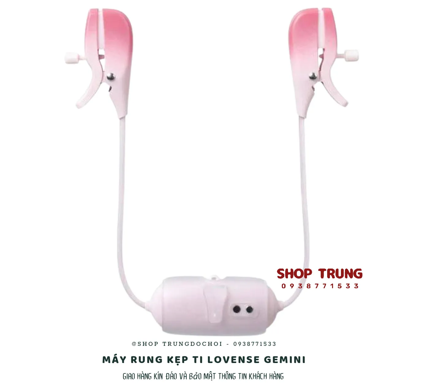 Máy Rung Kẹp Ti Lovense Gemini Điều Khiển App Chống Nước Mạnh