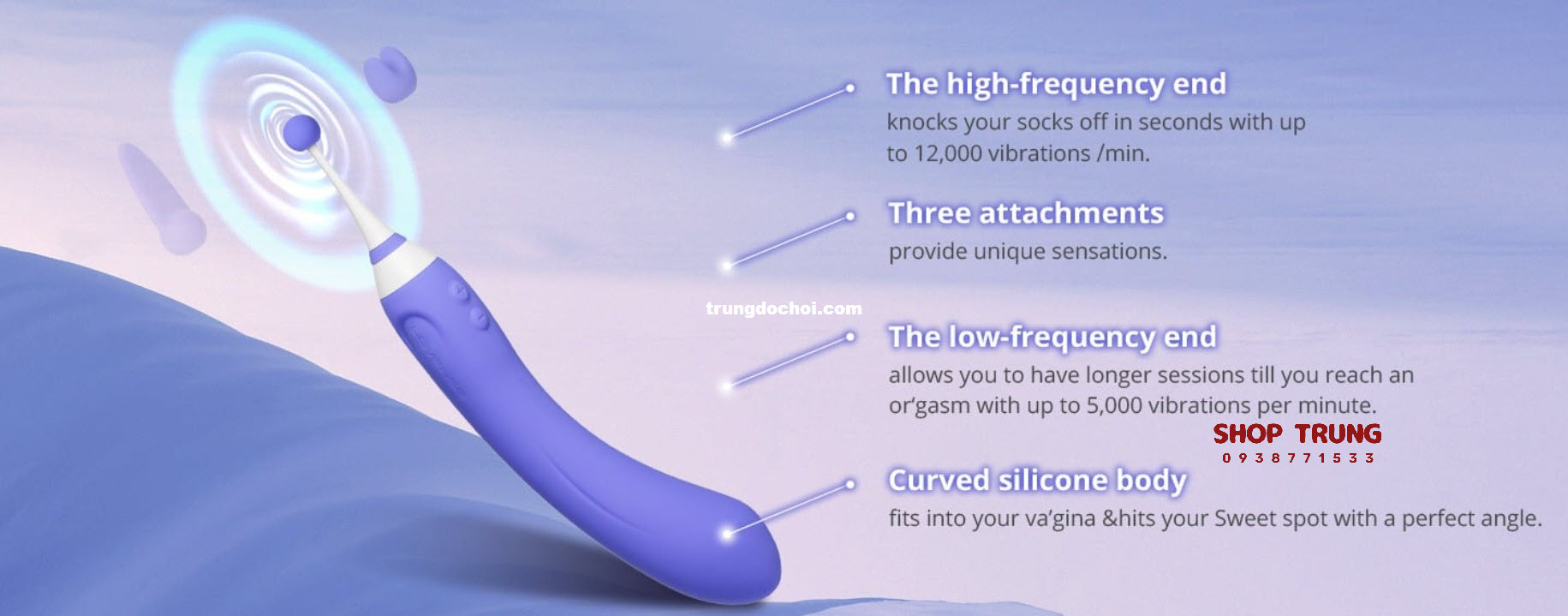 Máy Rung Lovense Hyphy 3 Đầu Phụ Tăng Khoái Cảm, Giao Tiếp Mượt