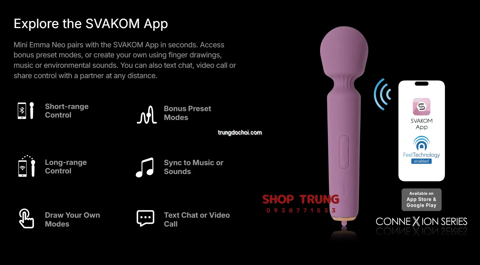 Svakom Mini Emma Neo kết nối app nhỏ gọn mạnh mẽ mọi lúc mọi nơi