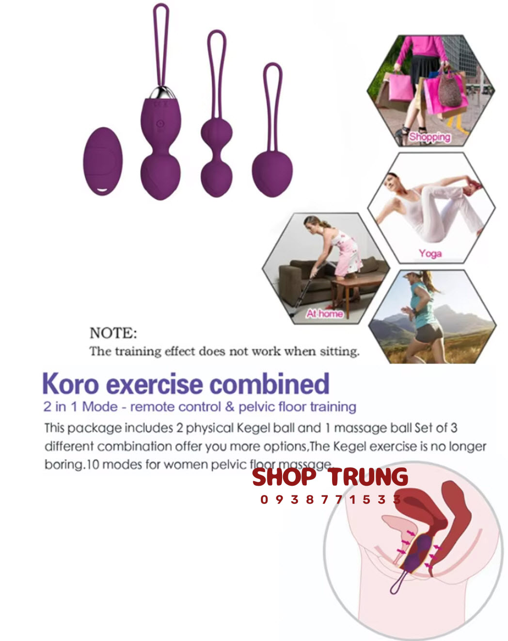 Bóng Kegel Rung Y Love Tăng Cường Sức Khỏe Sàn Chậu Hiệu Quả
