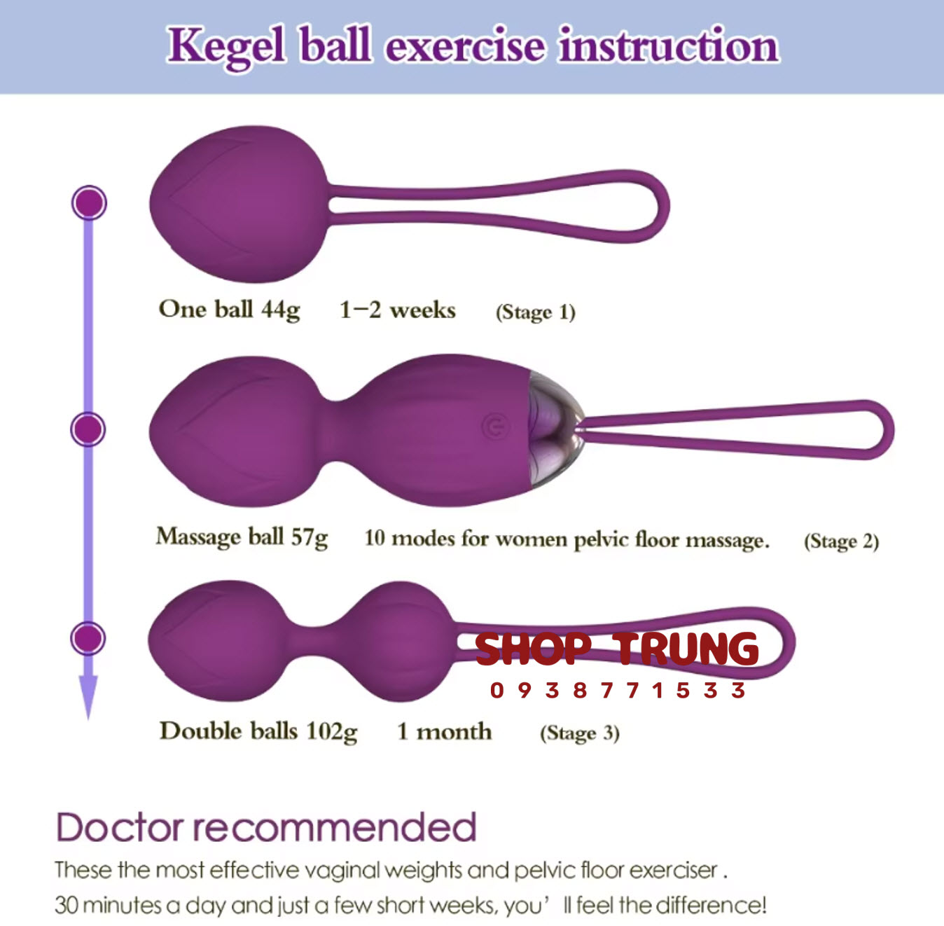 Bóng Kegel Rung Y Love Tăng Cường Sức Khỏe Sàn Chậu Hiệu Quả