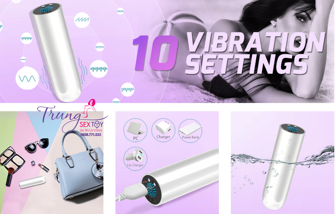 Que Rung Điểm G 10 Chế Độ Rung Mạnh Mẽ, Kích Thước Nhỏ Gọn Kích Thích Tối Đa