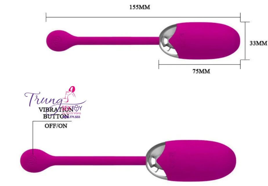 Trứng rung Prettylove Brook mềm mịn pin sạc 10 chế độ rung