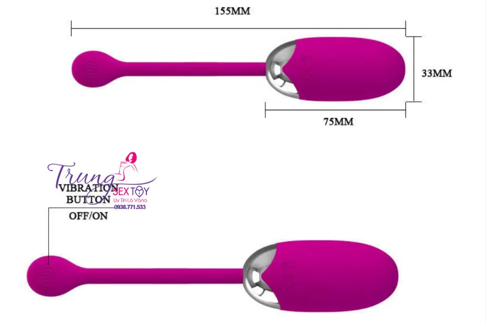Trứng rung Prettylove Brook mềm mịn pin sạc 10 chế độ rung