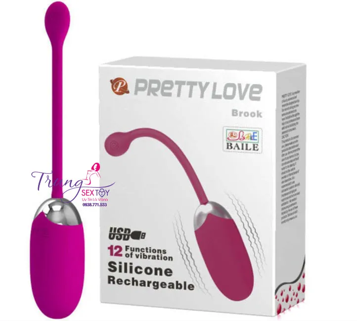 Trứng rung Prettylove Brook mềm mịn pin sạc 10 chế độ rung