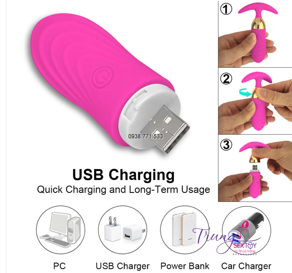Máy rung mini USB điều khiển từ xa 10 chế độ mạnh mẽ