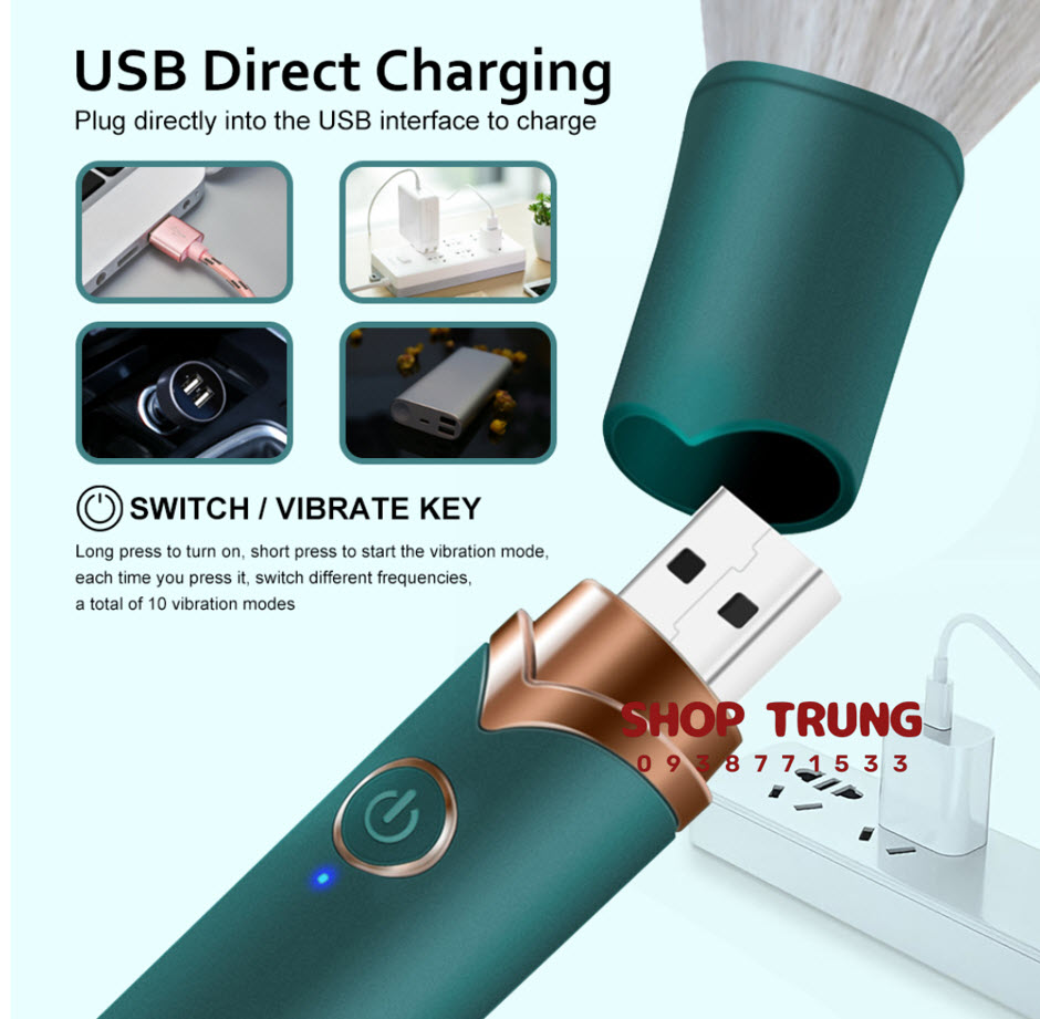 Cọ Rung 10 Chế Độ Đa Năng - Đồ Chơi Người Lớn Nữ Siêu Phê