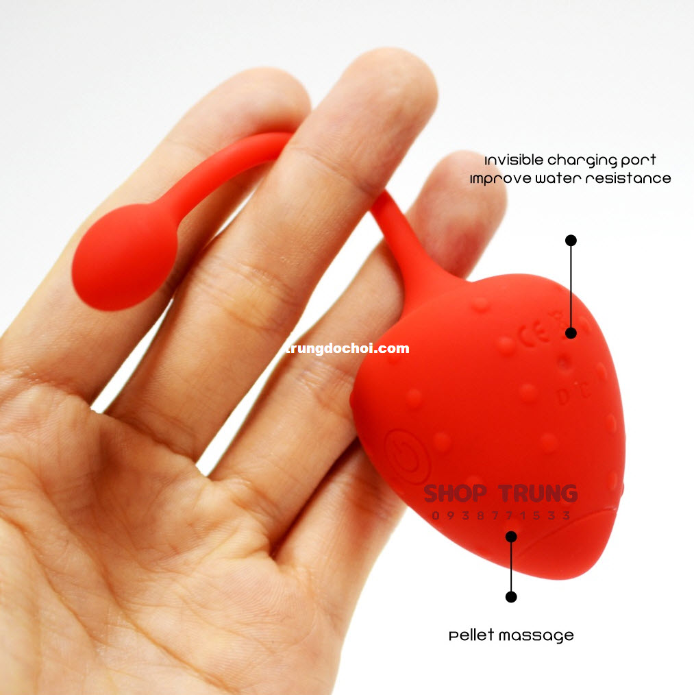 Trứng Rung Từ Xa Hình Dâu 9 Chế Độ Rung Cao Cấp