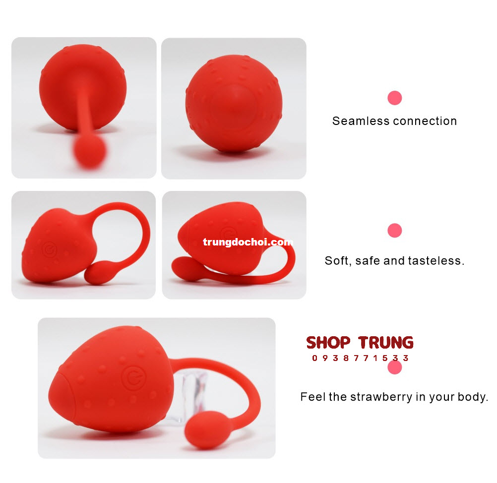 Trứng Rung Từ Xa Hình Dâu 9 Chế Độ Rung Cao Cấp
