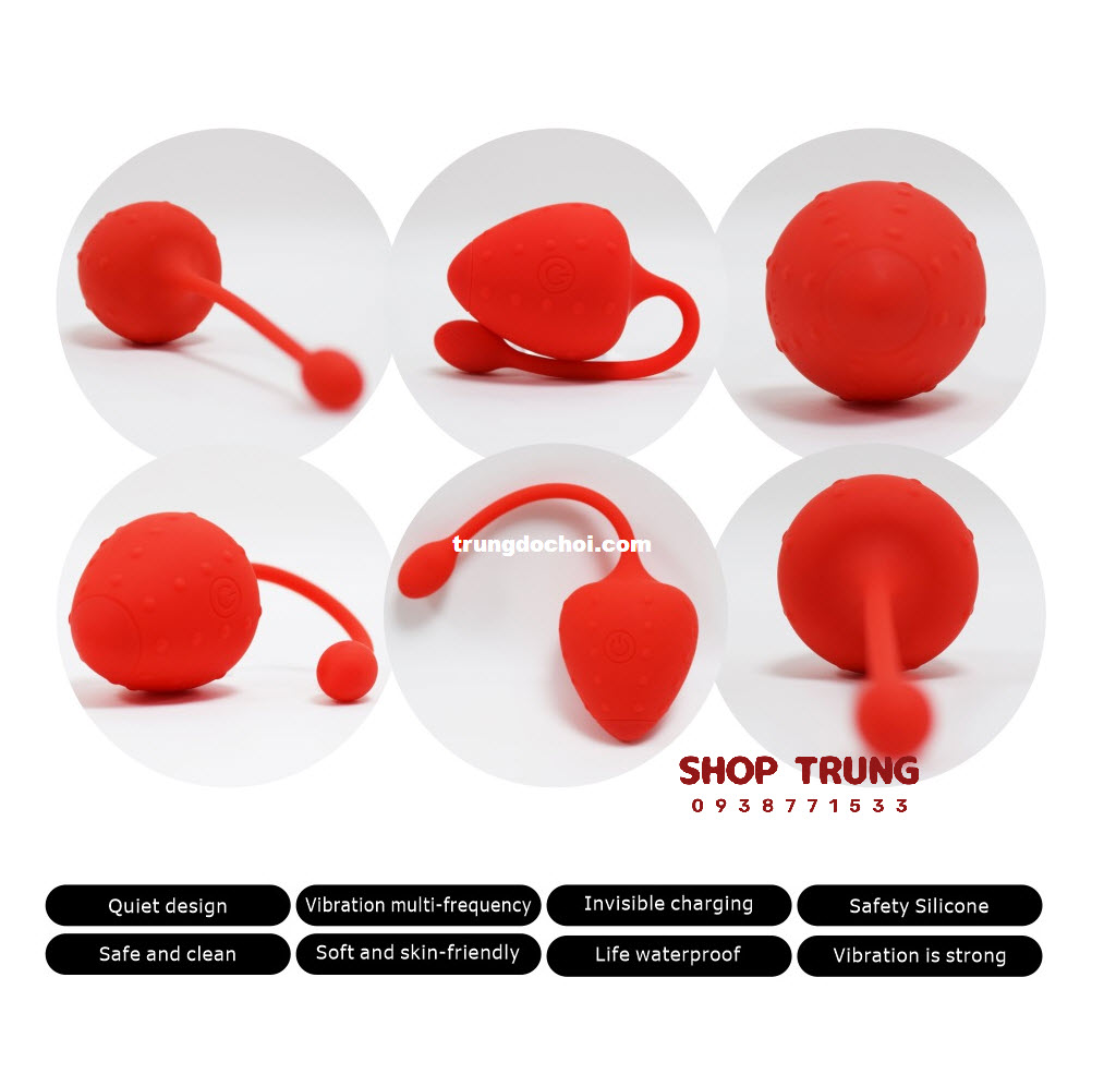 Trứng Rung Từ Xa Hình Dâu 9 Chế Độ Rung Cao Cấp