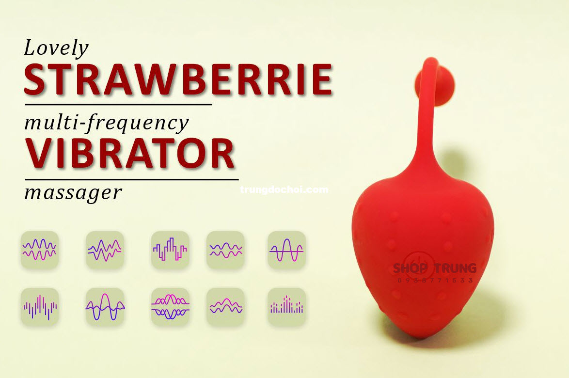 Trứng Rung Từ Xa Hình Dâu 9 Chế Độ Rung Cao Cấp