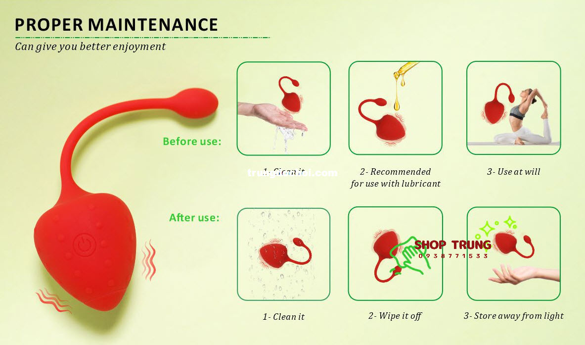 Trứng Rung Từ Xa Hình Dâu 9 Chế Độ Rung Cao Cấp