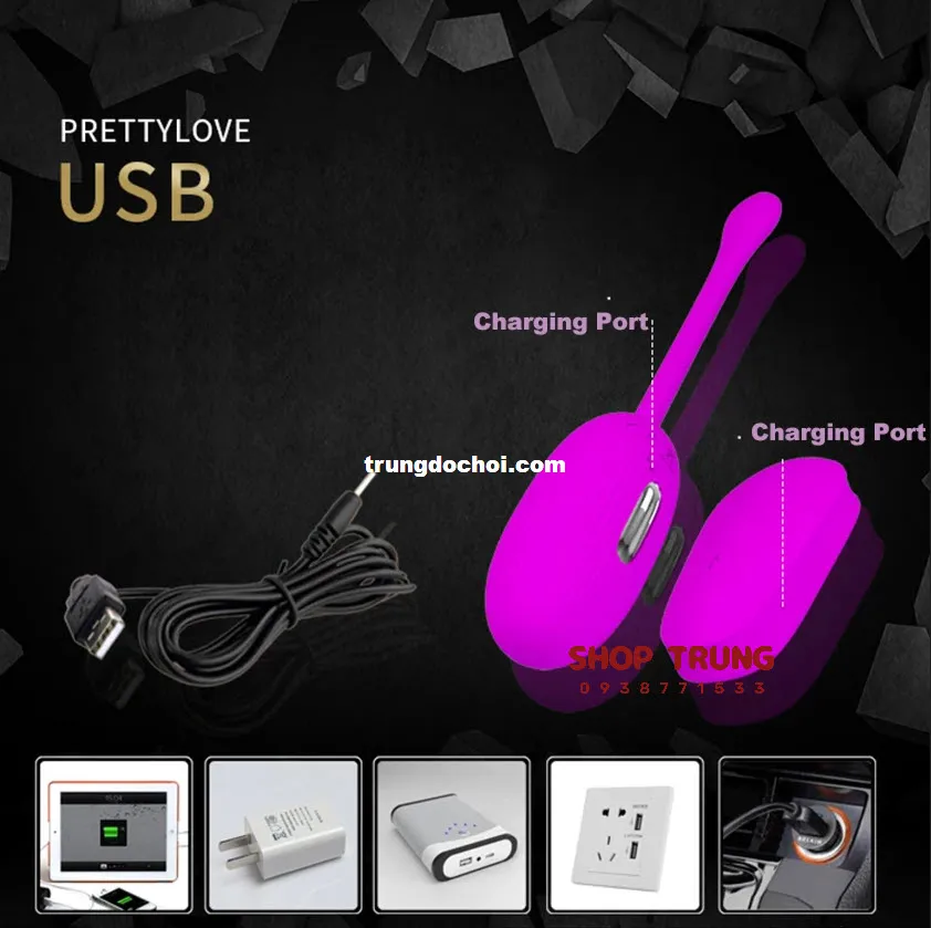 PrettyLove Shock Fun trứng rung sốc điện cực khoái mới lạ thú vị