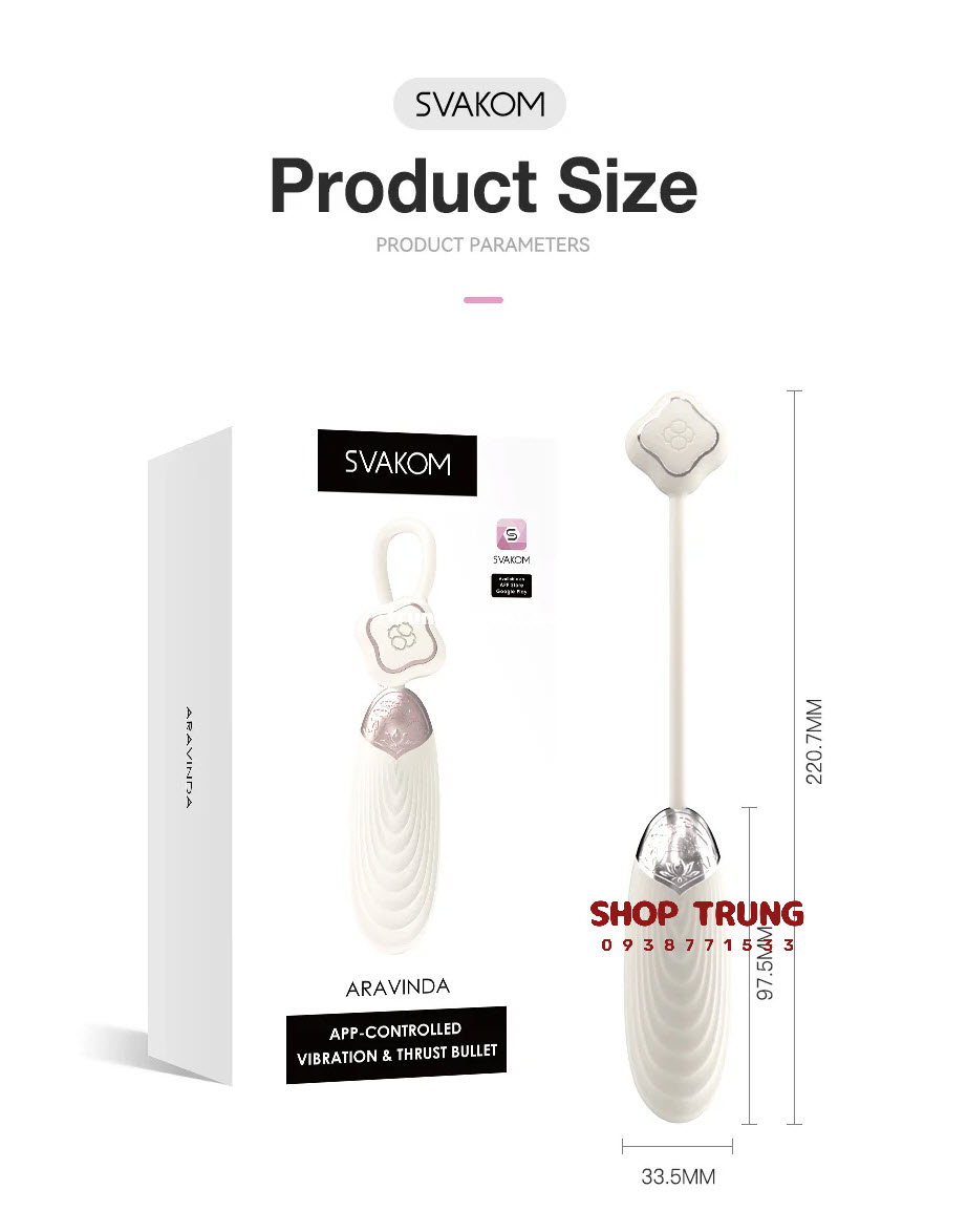 Trứng Rung Svakom Aravinda Điều Khiển Qua Ứng Dụng Cao Cấp