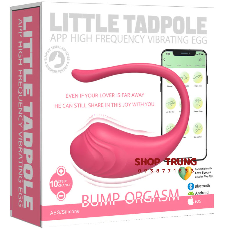 Trứng Rung Little Tadpole điều khiển App kích thích cực đỉnh