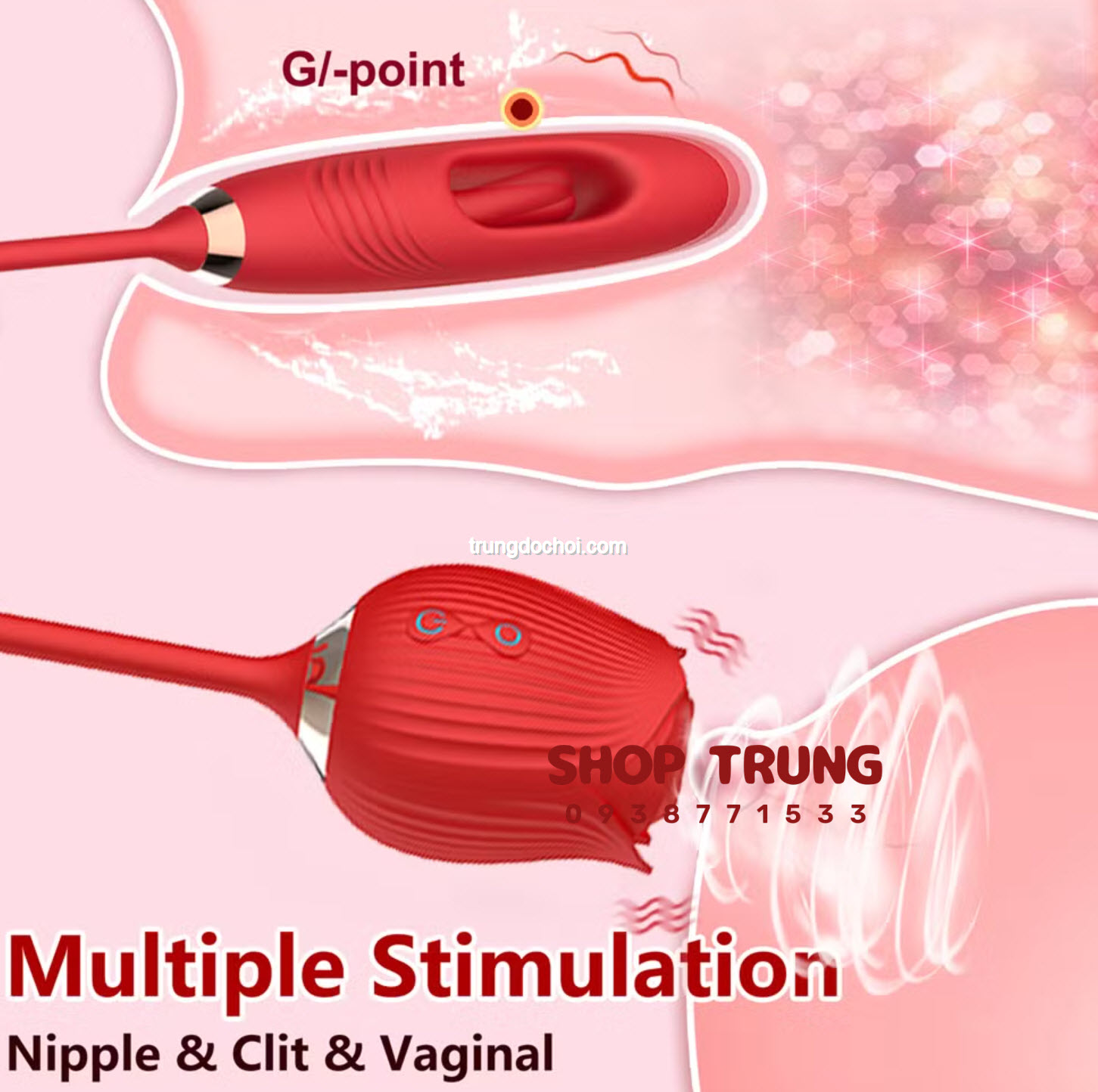 Hoa Hồng Rung Hút Đa Năng Sextoy Kích Thích Tận Đỉnh