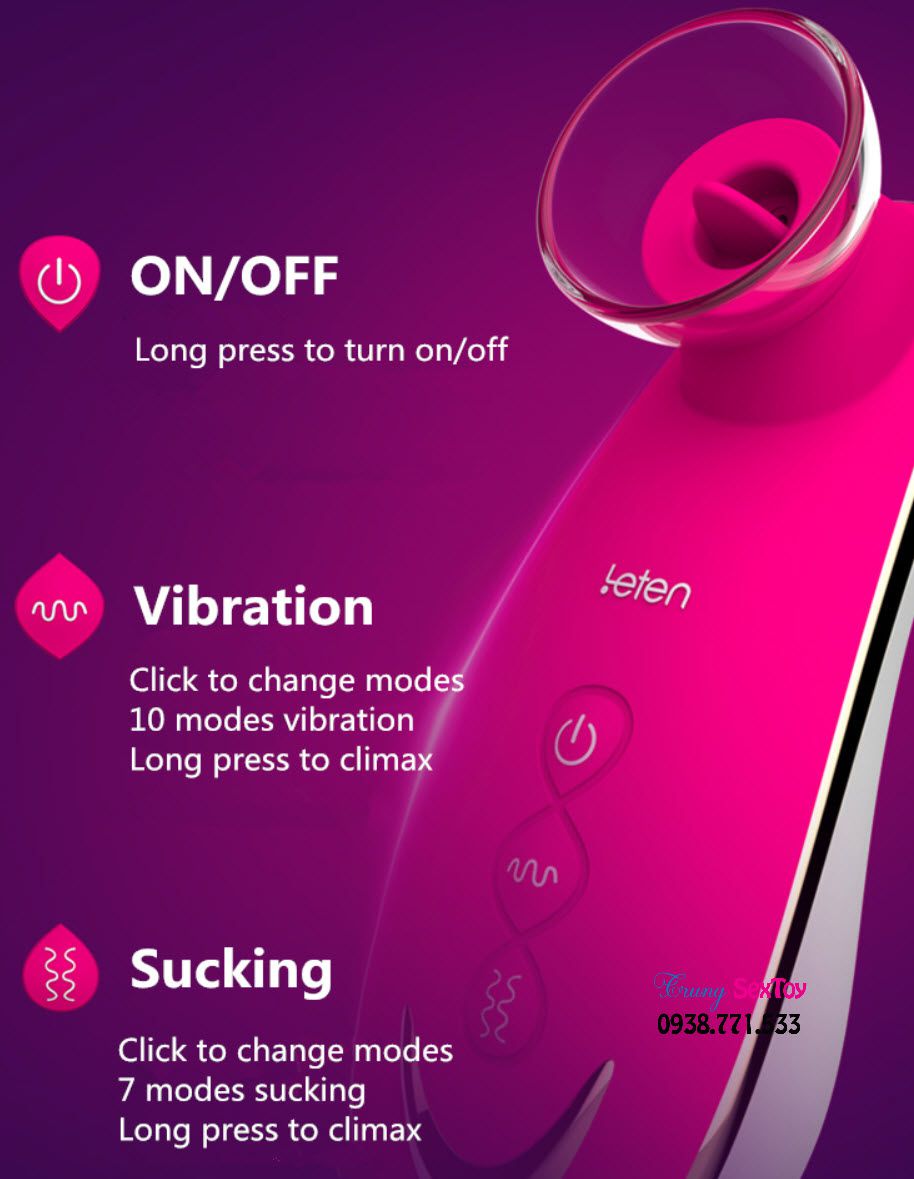 Máy bú liếm Leten cuốn hút kích thích mạnh mẽ cải thiện tình dục