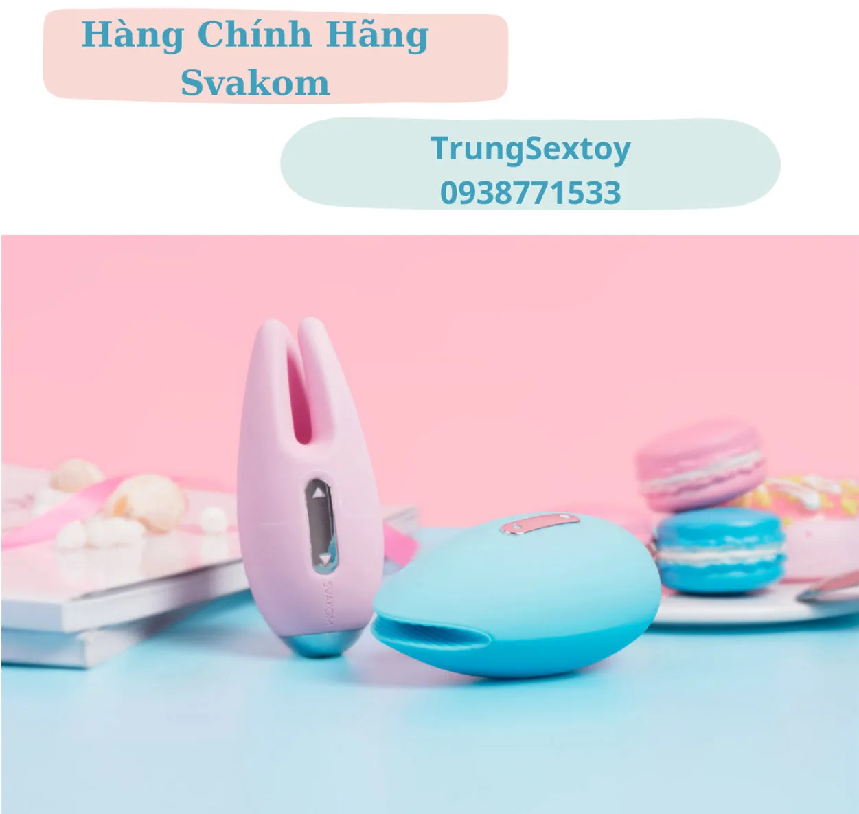Máy Rung Kích Thích Nhũ Hoa Và Âm Đạo Svakom Cookie &amp; Candy Chính Hãng