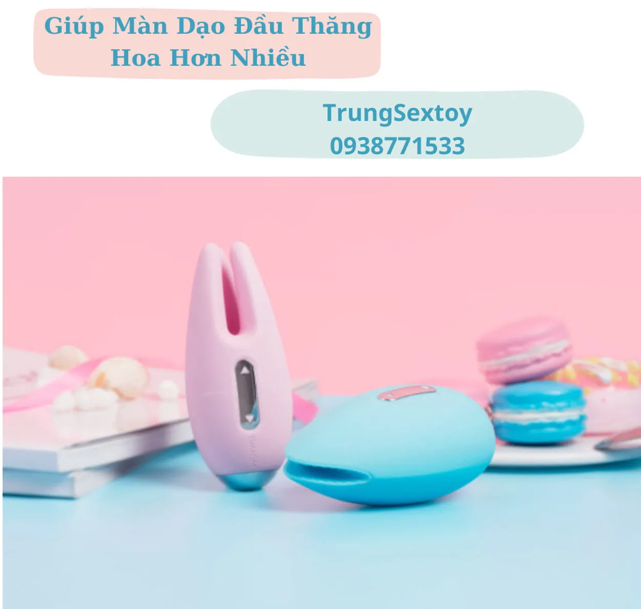 Máy Rung Kích Thích Nhũ Hoa Và Âm Đạo Svakom Cookie &amp; Candy Chính Hãng