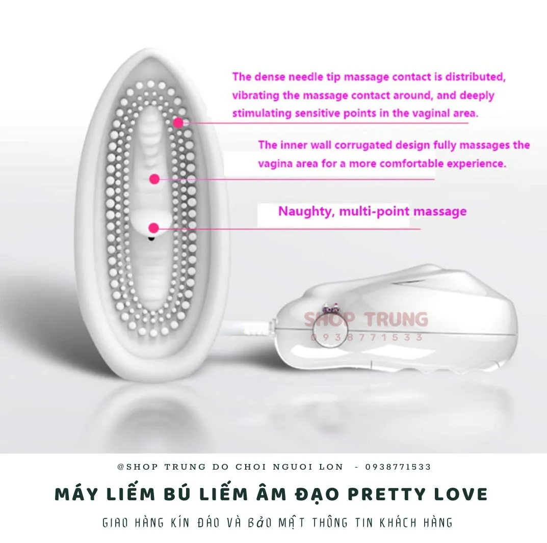 Máy liếm âm đạo Pretty Love Suction Massage kích thích âm vật rung mạnh