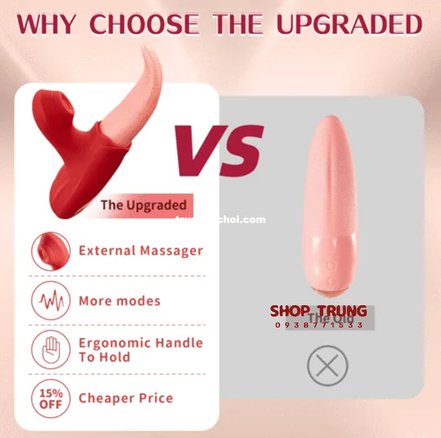 Lưỡi Rung Bú Mút 10 Chế Độ Mạnh Mẽ Đánh Thức Điểm G