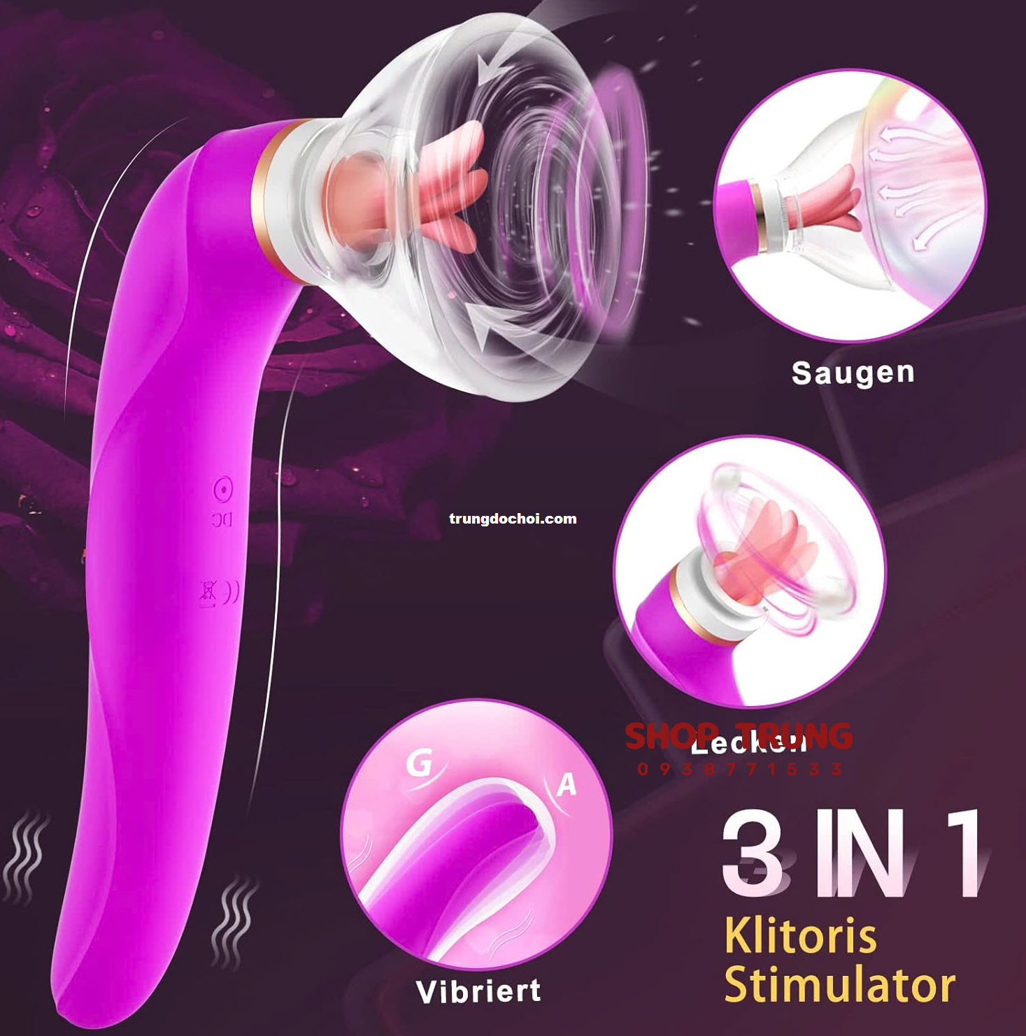 Máy Rung Điểm G Bú Mút Cao Cấp Tăng Khoái Cảm Đỉnh Cao