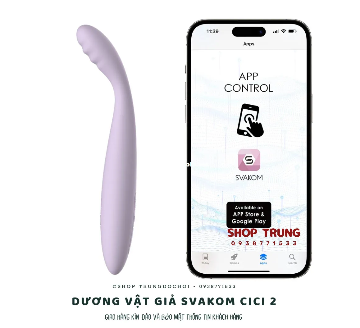 Dương vật giả Svakom Cici 2 điều khiển qua app có nhiệt