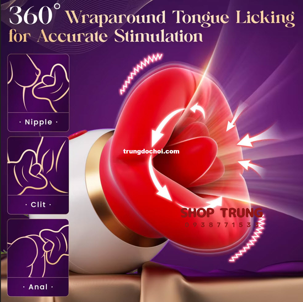 Bông hồng rung liếm bú kích thích cực phê cho đôi tình nhân