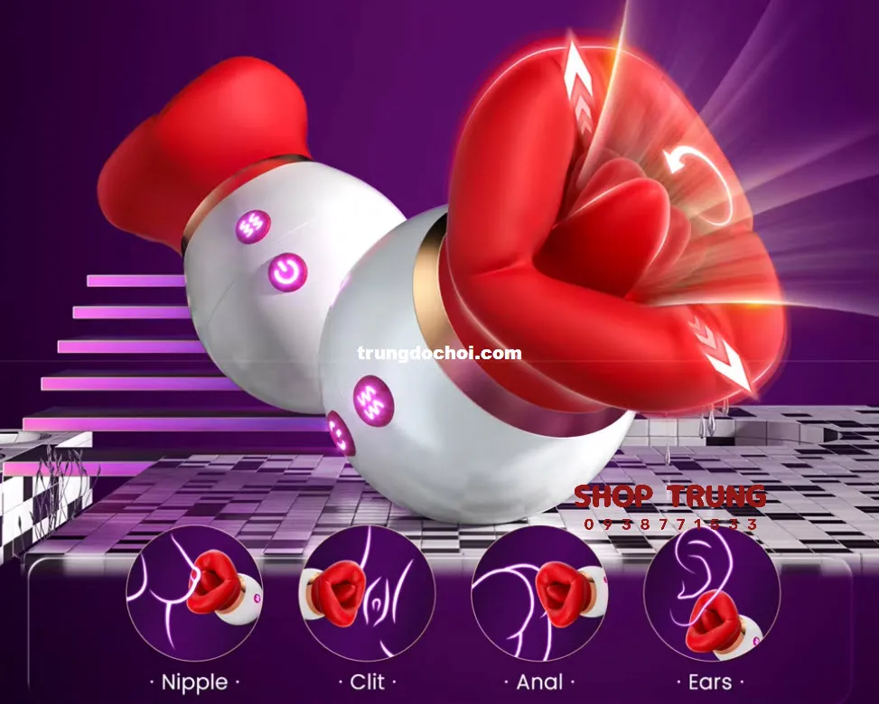 Bông hồng rung liếm bú kích thích cực phê cho đôi tình nhân