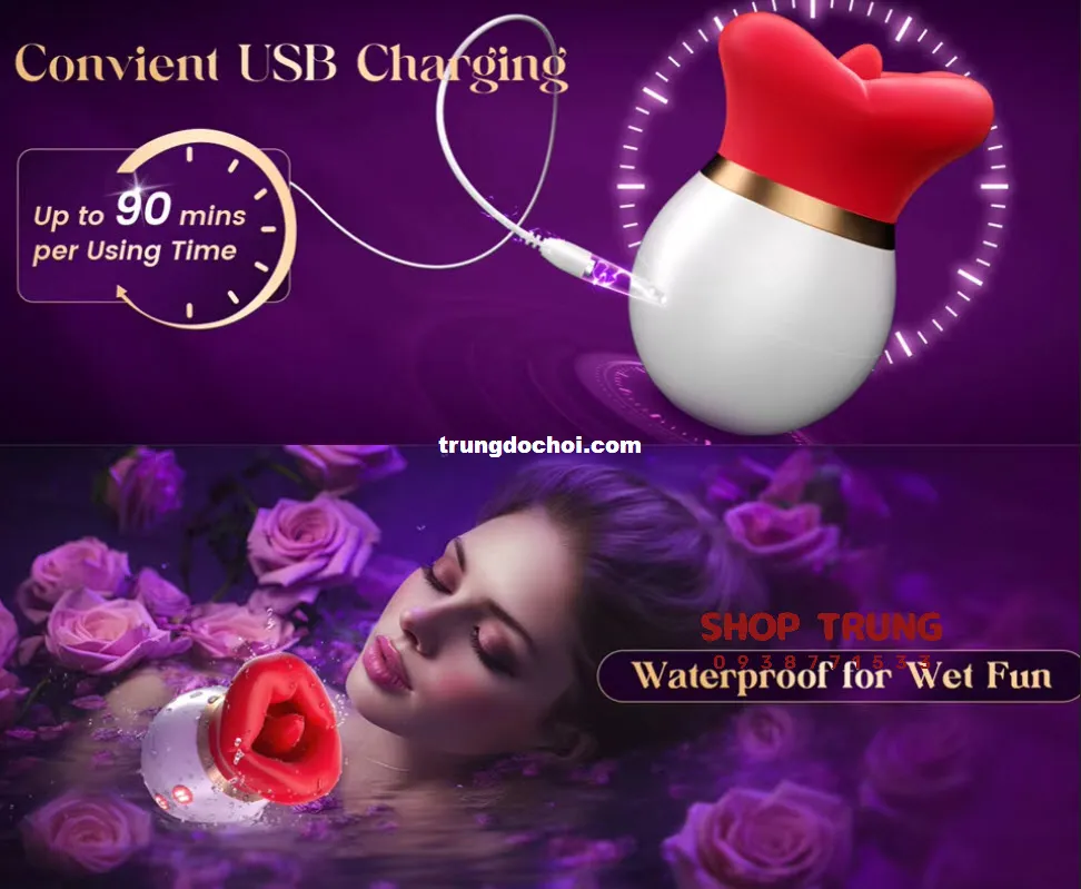 Bông hồng rung liếm bú kích thích cực phê cho đôi tình nhân