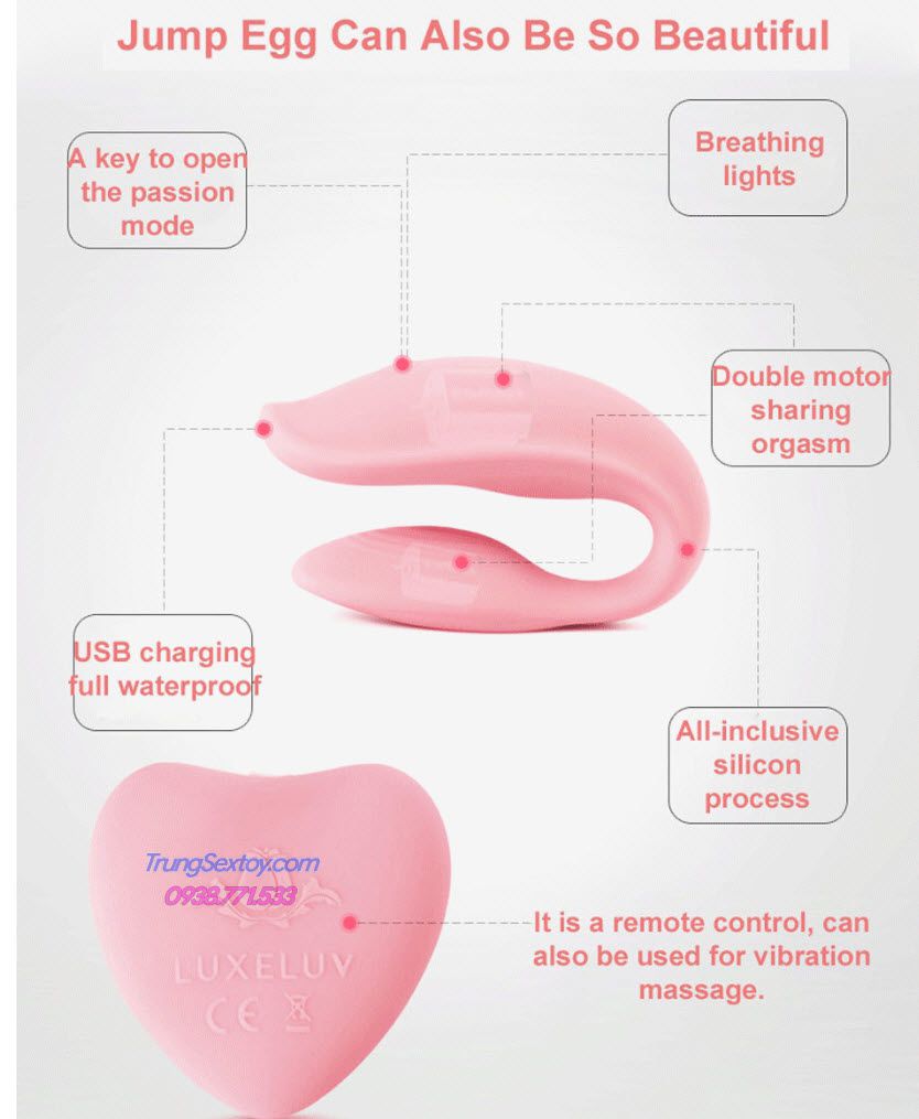 Trứng Rung Không Dây Love2U Hai Đầu Tăng Khoái Cảm Mạnh Mẽ