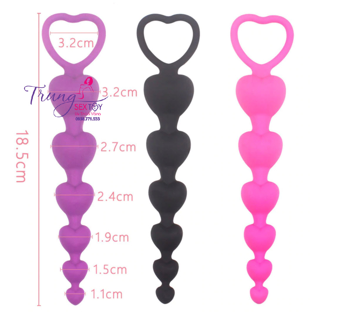 Chuỗi Hạt Trái Tim Hậu Môn Kích Thích Sướng Phê Tê Tái