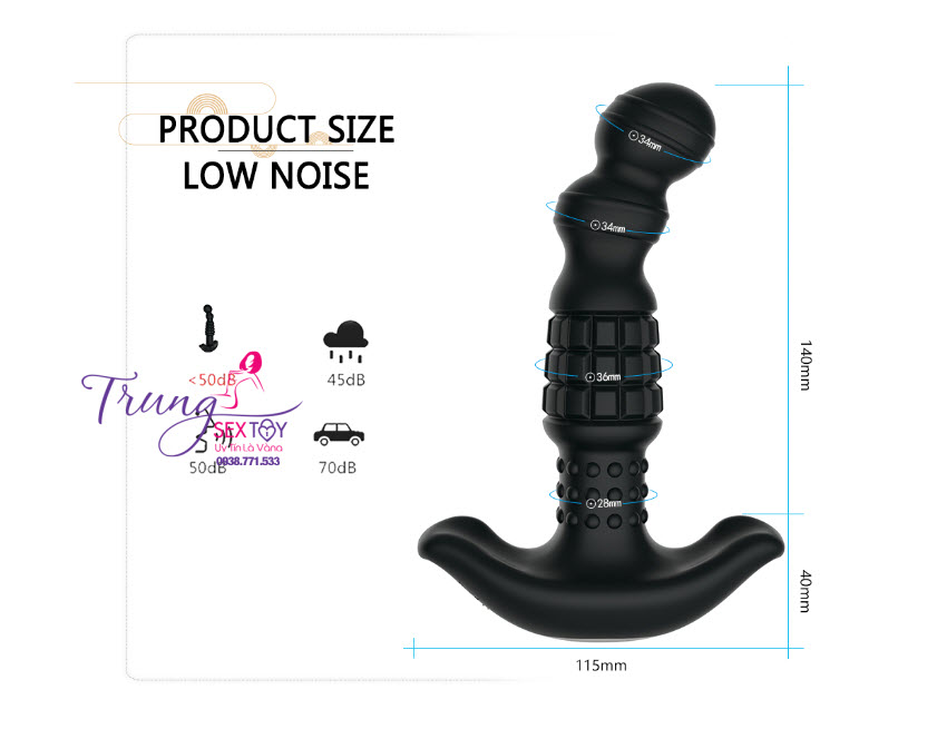 Rung Xoay Hậu Môn 360 Độ Điều Khiển Từ Xa Kích Thích Mạnh