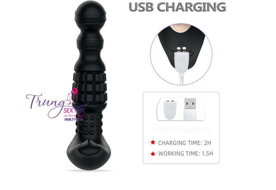 Rung Xoay Hậu Môn 360 Độ Điều Khiển Từ Xa Kích Thích Mạnh
