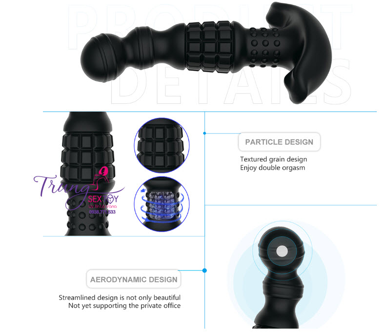 Rung Xoay Hậu Môn 360 Độ Điều Khiển Từ Xa Kích Thích Mạnh