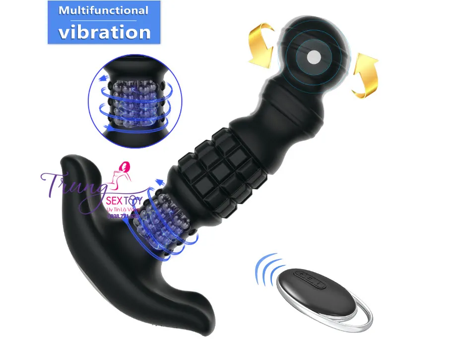 Rung Xoay Hậu Môn 360 Độ Điều Khiển Từ Xa Kích Thích Mạnh