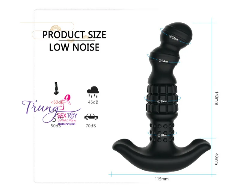 Rung Xoay Hậu Môn 360 Độ Điều Khiển Từ Xa Kích Thích Mạnh