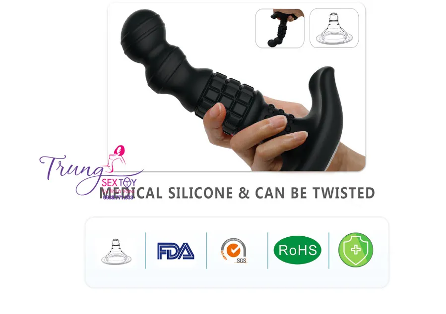 Rung Xoay Hậu Môn 360 Độ Điều Khiển Từ Xa Kích Thích Mạnh