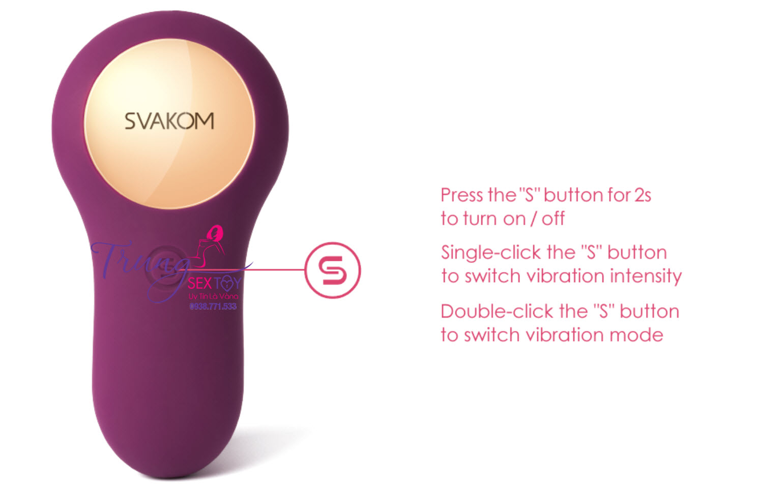 Svakom Vicky Silicone Anal Massager - 7 Powerful Vibrations, Remote