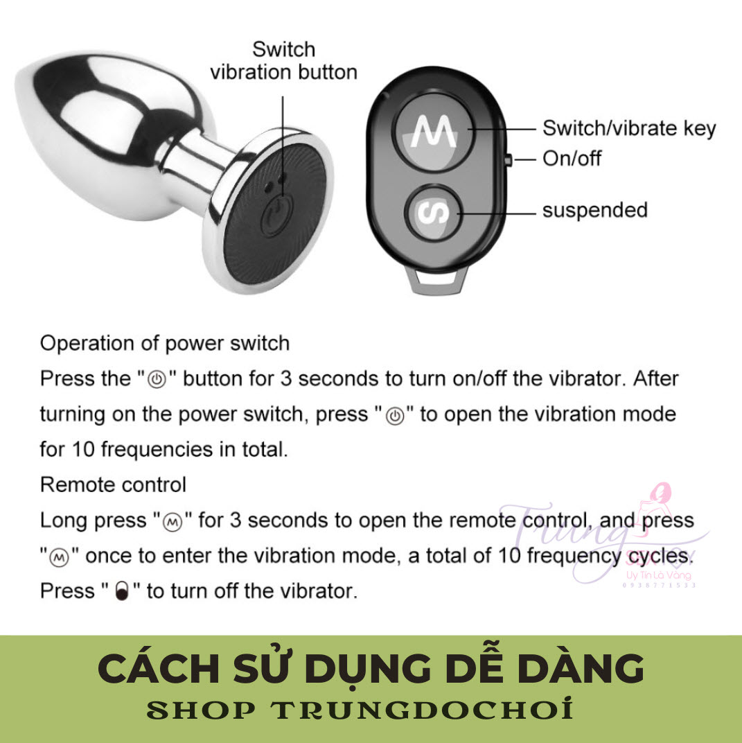 Điều khiển siêu phẩm hậu môn kim loại kích thích cực đỉnh