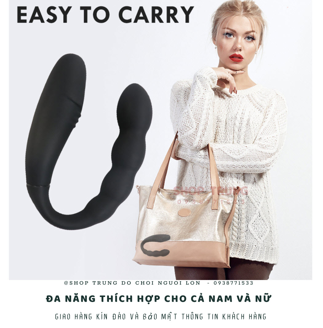 Remote Control U-Shaped Anal Vibrator with 10 Modes Black