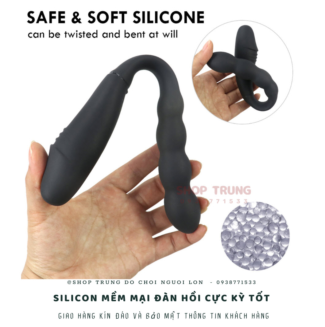 Remote Control U-Shaped Anal Vibrator with 10 Modes Black