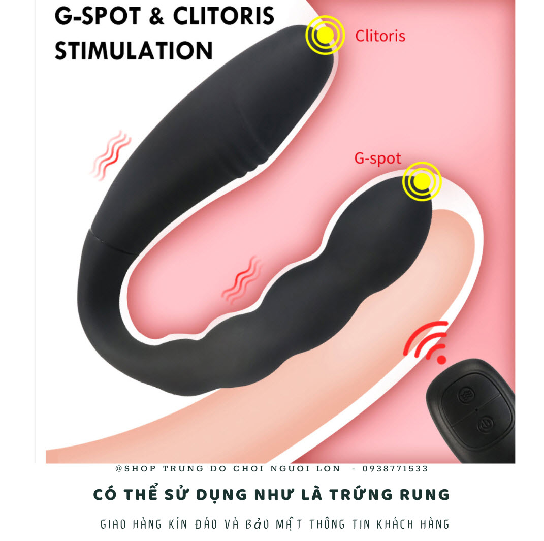 Remote Control U-Shaped Anal Vibrator with 10 Modes Black