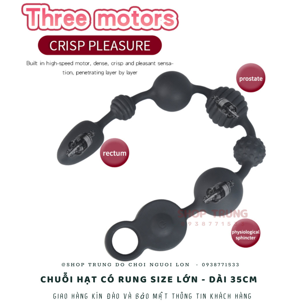 Chuỗi hạt rung 35cm kích thích hậu môn thoải mái dễ dùng Chuỗi hạt rung 35cm kích thích hậu môn thoải mái dễ dùng
