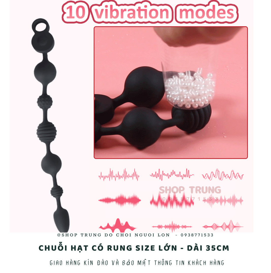 Chuỗi hạt rung 35cm kích thích hậu môn thoải mái dễ dùng Chuỗi hạt rung 35cm kích thích hậu môn thoải mái dễ dùng