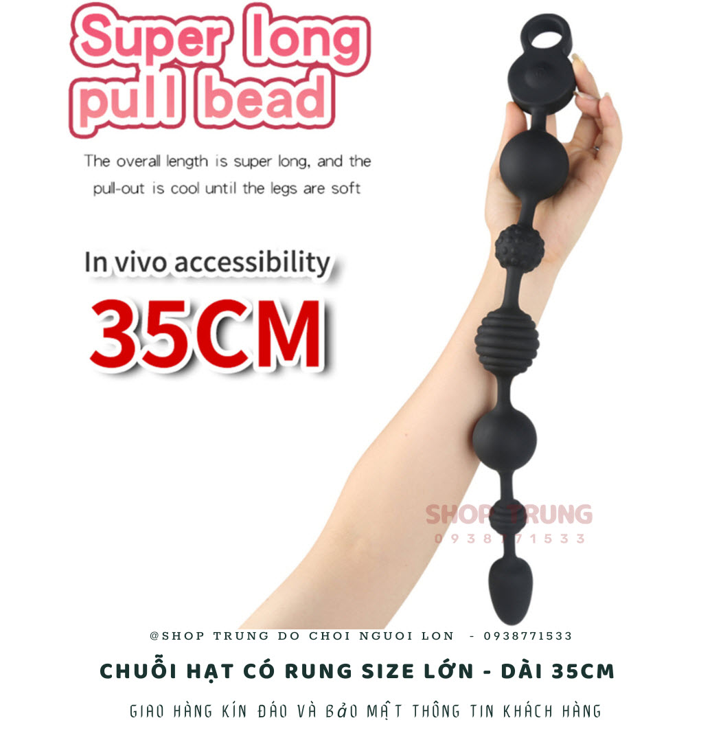 Chuỗi hạt rung 35cm kích thích hậu môn thoải mái dễ dùng Chuỗi hạt rung 35cm kích thích hậu môn thoải mái dễ dùng