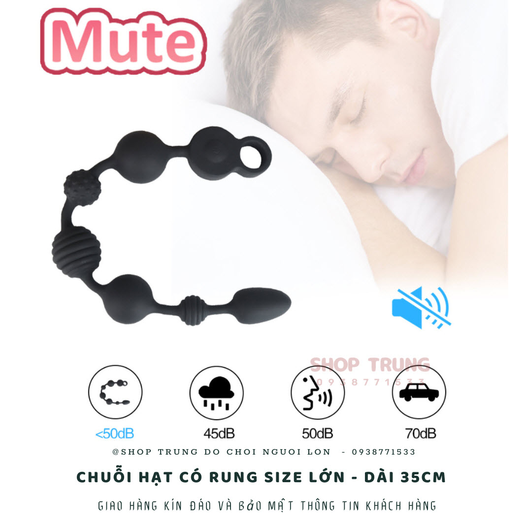 Chuỗi hạt rung 35cm kích thích hậu môn thoải mái dễ dùng Chuỗi hạt rung 35cm kích thích hậu môn thoải mái dễ dùng