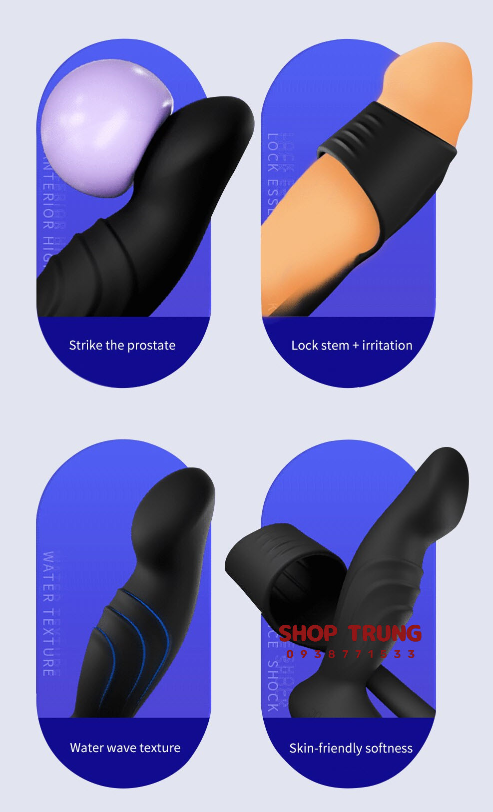 Butt Plug Dual Motor 10 Mode Silicone Waterproof Toy