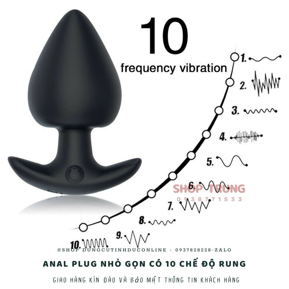 Anal Plug nhỏ gọn, 10 chế độ rung mạnh mẽ, kích thích tuyệt đỉnh