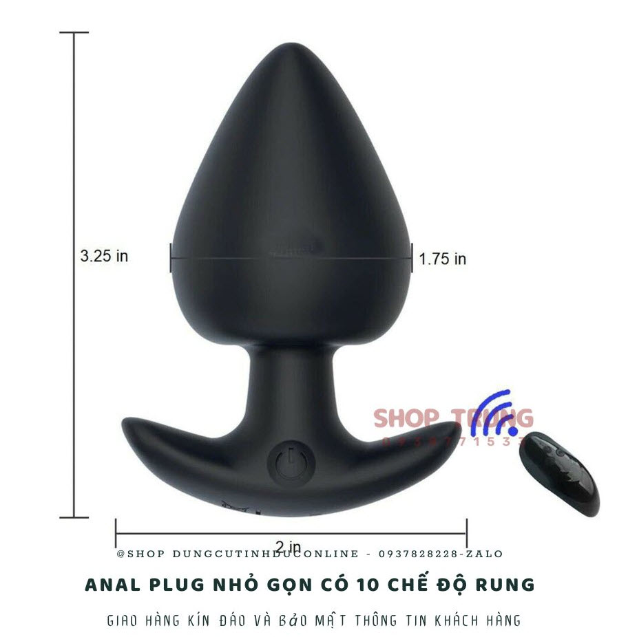 Anal Plug nhỏ gọn, 10 chế độ rung mạnh mẽ, kích thích tuyệt đỉnh